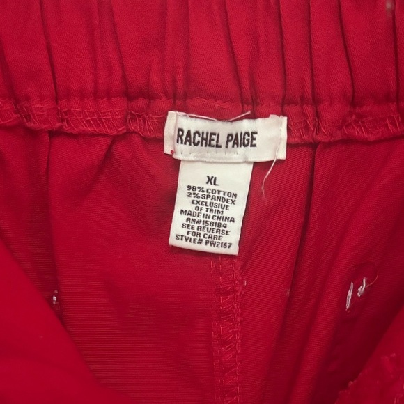 RACHEL PAIGE Y2K RED WIDE LEG RELAXED FIT CASUAL STREETWEAR CARGO PANTS SZ XL - Picture 4 of 6